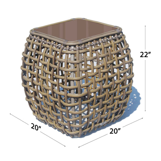 Dynasty Side Table with Glass