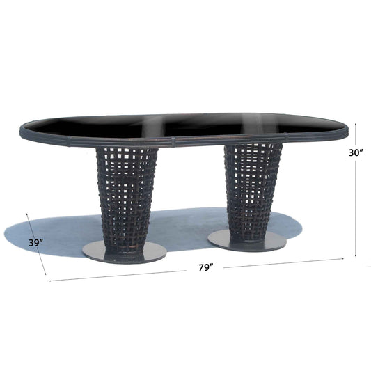 Dynasty Oval Dining Table with Glass