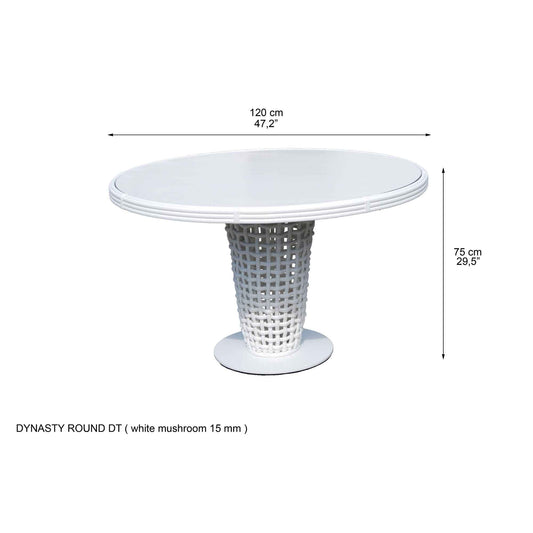 Dynasty Round Dining Table with Glass