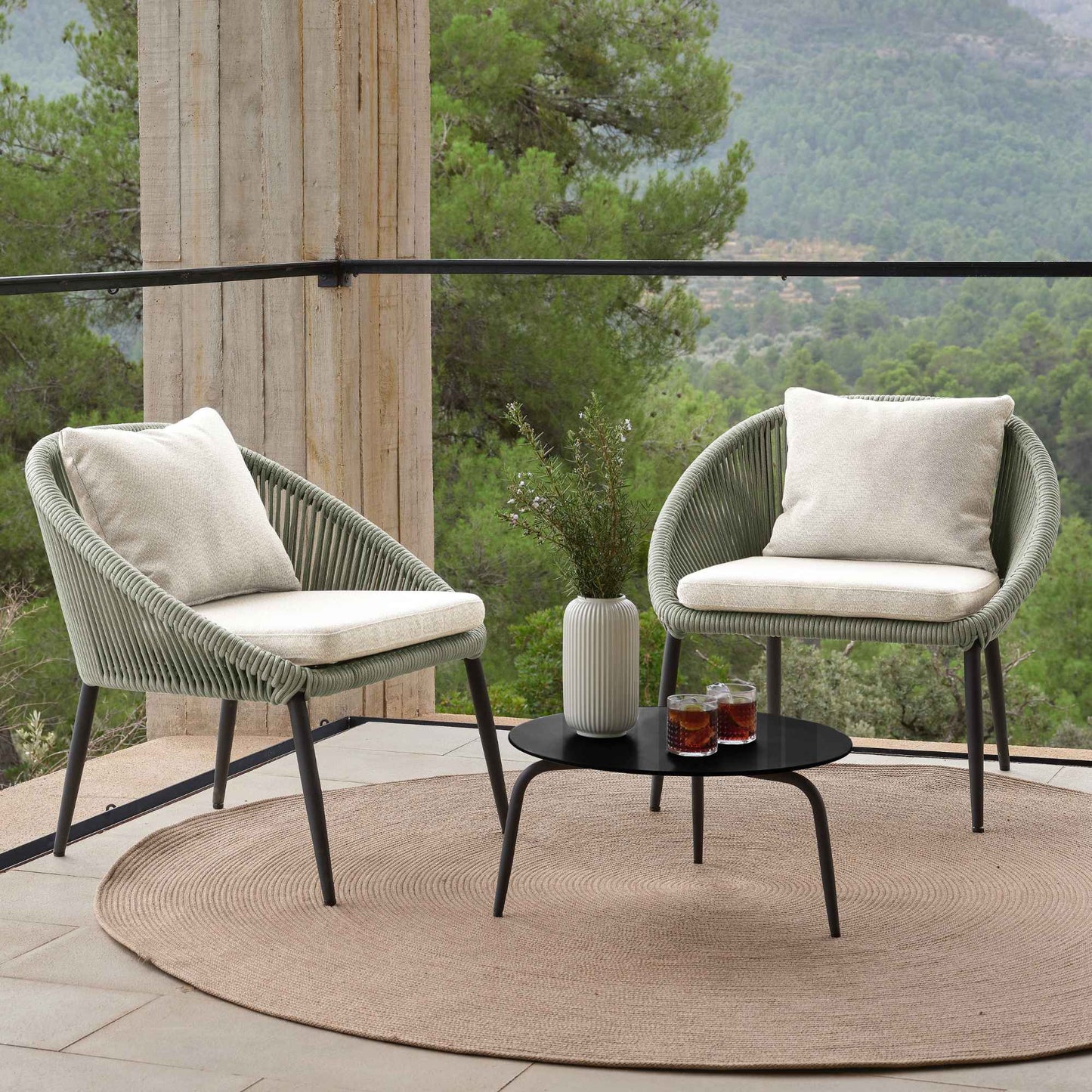 Rodona 4-Piece Seating Set with Sunbrella Cushions
