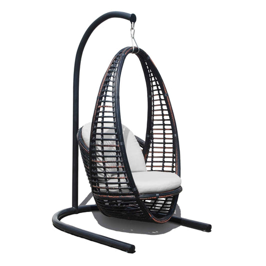 Heri Hanging Chair with Frame and Sunbrella Cushions