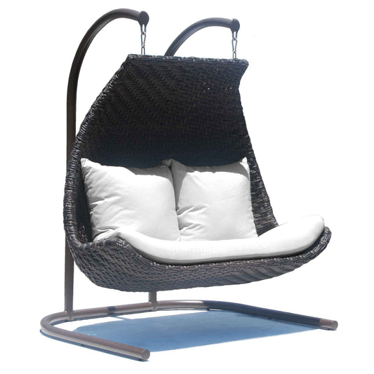 Celeste Double Hanging Chair with Frame and Sunbrella Cushions