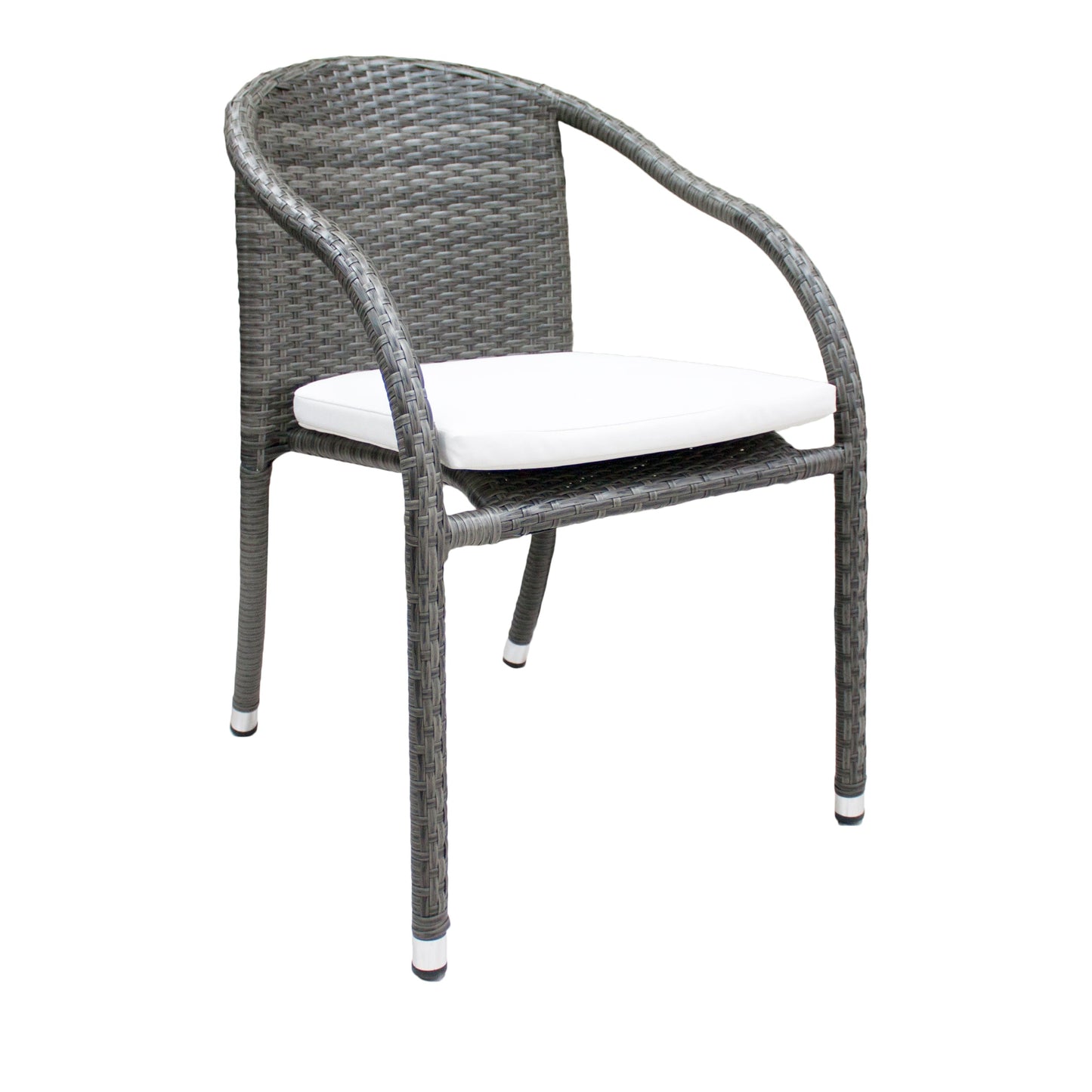 Spectrum 5-Piece Stackable Woven Armchair Dining Set with Cushions