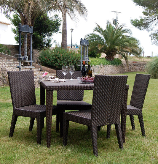 Atlantis 5-Piece Square Dining Side Chair Set with Cushions