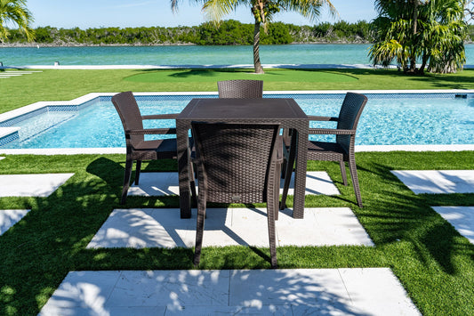 Montana 5-Piece Dining Set-Brown