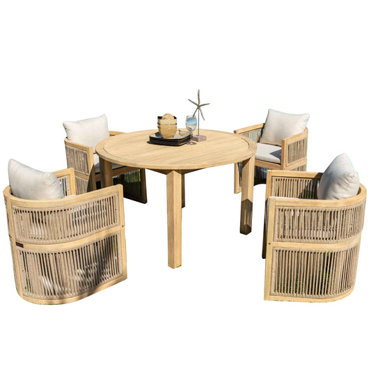 Panama Jack Cabo 5-Piece Barrel Round Dining Set