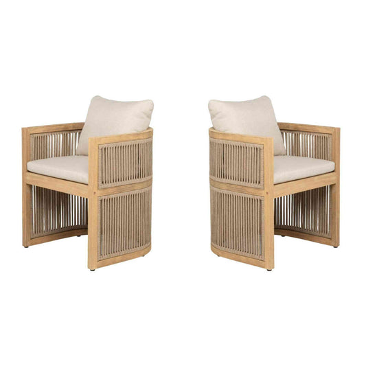 Panama Jack Cabo Set of 2 Barrel Dining Armchairs