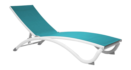 Arch Set of 2 Stackable Teal Sling Chaise Longer