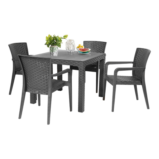 Alberta 5-Piece Dining Set-Anthracite
