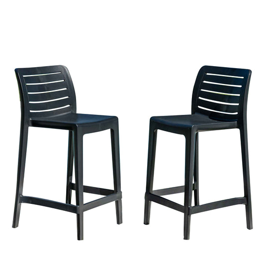 Leva Set of 2 Barstools - Anthracite
