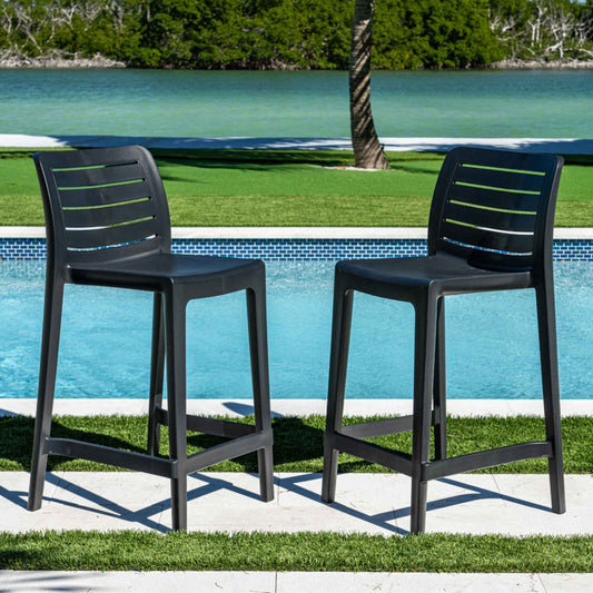 Leva Set of 2 Counterstools - Anthracite