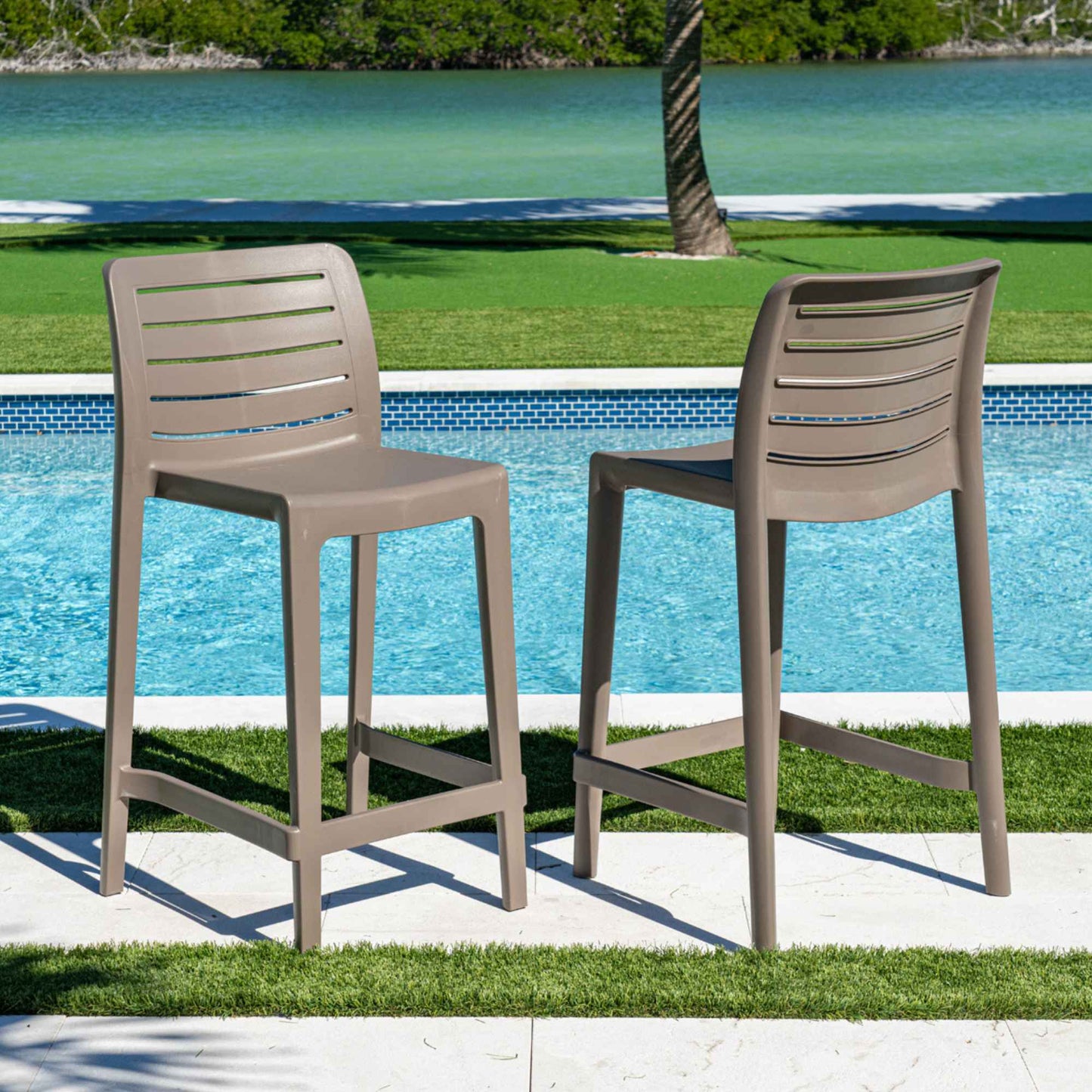 Leva Set of 2 Barstools - Cappucino
