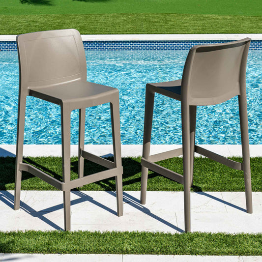 Luna Set of 2 Barstools - Cappuccino