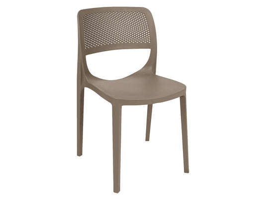 Mila Set of 2 Stackable Side Chair-Cappuccino