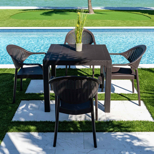 Mona 5-Piece Dining Set-Brown