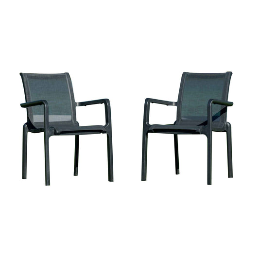 Paris Set of 2 Sling Armchairs - Anthracite
