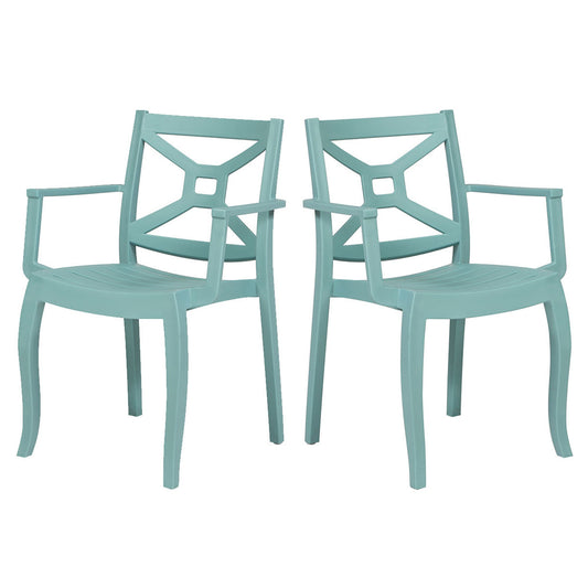 Zeus Set of 2 Stackable Armchair-Teal