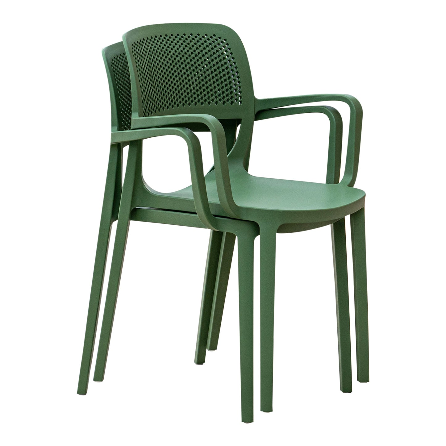 Mila Set of 2 Stackable Armchair-Green